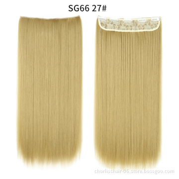 Wholesale Cheap Blonde Long22''Straight Ombre New High Quality 5 Clip Heat Resistant Synthetic Clip In Hair Extensions For Women